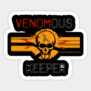 Venomous Keeper Skull (orange) Sticker